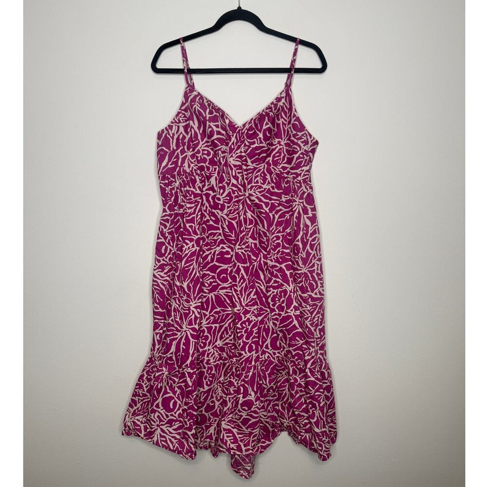 Flowy Boho Vacation Dress Midi Lightweight Beach Resort Summer Women Size XL